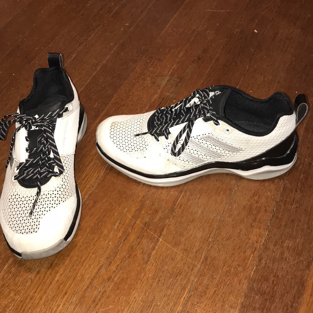 Black and white adidas sneakers